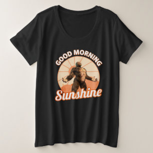 Camiseta Plus Size Bom dia Sunshine Engraçado Pé Grande