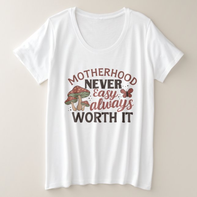 Camiseta Plus Size Bonita arte de mães (Frente do Design)