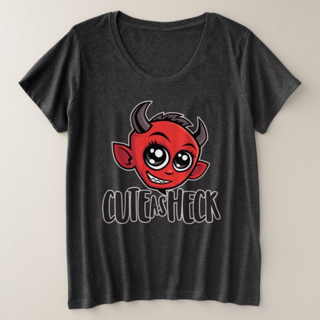 Camiseta Plus Size Bonita como o diabo (Frente do Design)