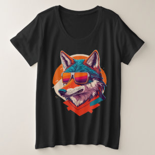 CAMISETA PLUS SIZE BONITA WOLF VESTINDO VIDRO.