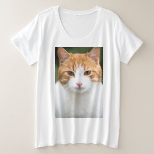 Camiseta Plus Size Bonito gato vermelho