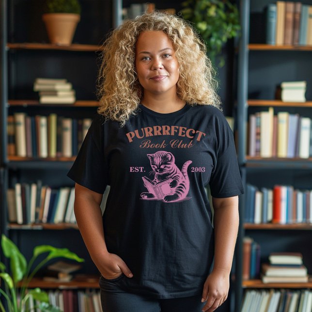 Camiseta Plus Size Book Club Cat Purrfect (Criador carregado)