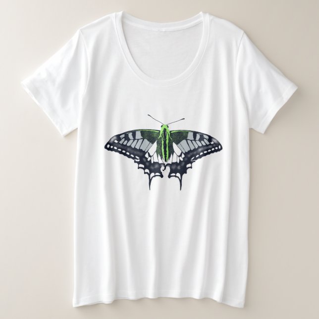 Camiseta Plus Size Borboleta Swallowtail de Sinalizador Agender (Frente do Design)
