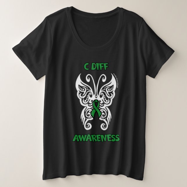 Camiseta Plus Size Borboleta/Tribal...C Diff (Frente do Design)