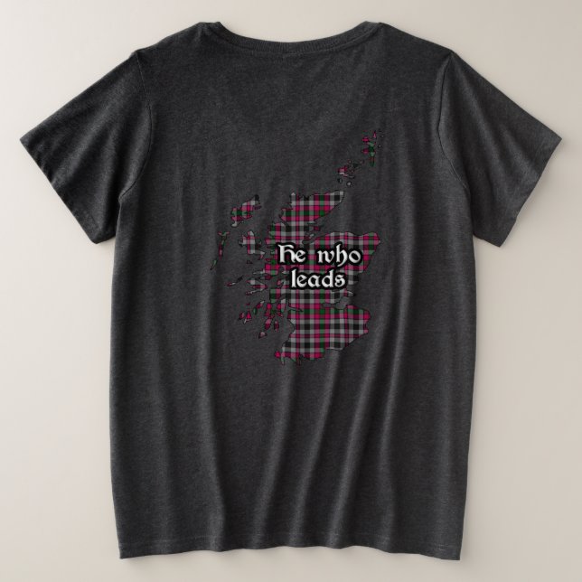 Camiseta Plus Size Borthwick Clan Crachá e Tartan Women's (Verso do Design)