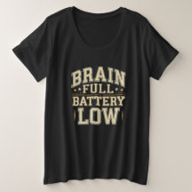 Brain Full Battery Low Vintage Typography