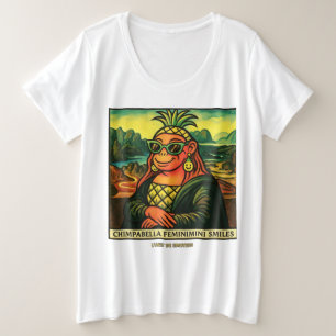 Camiseta Plus Size Brainrot POP Chimpabella Feminimini Sorrisos