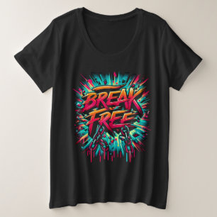Camiseta Plus Size Break Free Painted em Segundo Plano Branco