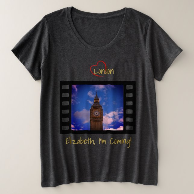 Camiseta Plus Size Brincadeira Elizabeth Tower - Big Ben (Frente do Design)
