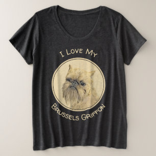 Camiseta Plus Size Brussels Griffon Painting - Cute Original Dog Art