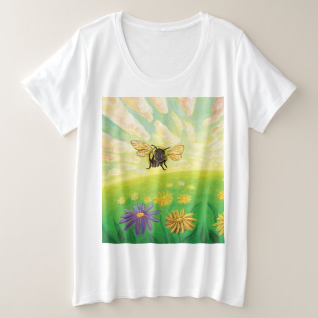 Camiseta Plus Size Bumblebee no Horizonte (Frente do Design)