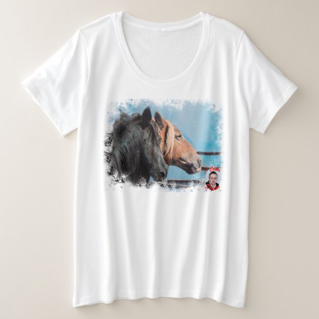 Camiseta Plus Size Caballos (Frente do Design)