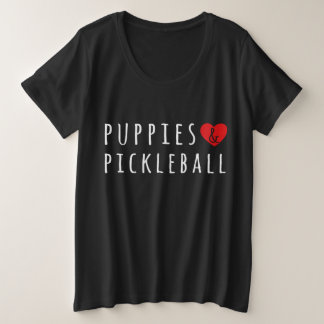 Camiseta Plus Size Cachorrinhos E Pickelball Fofos Pickelball Homens