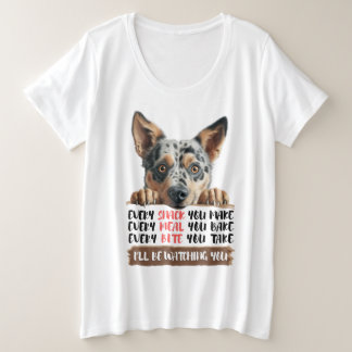 Camiseta Plus Size Cachorro Australiano - Estarei Vendo Você