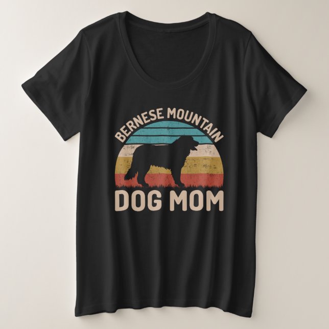 Camiseta Plus Size Cachorro Bernese Mãe, Cachorro Bernês Mãe (Frente do Design)