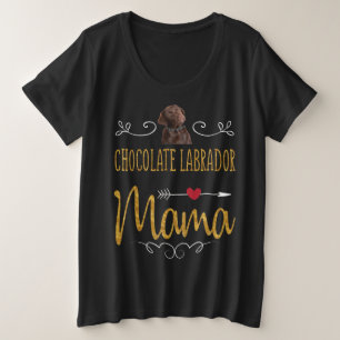 Camiseta Plus Size Cachorro Chocolate Labrador Mama
