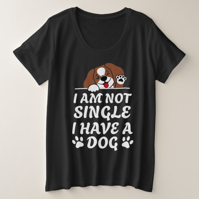 Camiseta Plus Size Cachorro engraçado e fofo (Frente do Design)