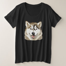 Camiseta Plus Size Cachorro Siberiano Cachorro Cachorro Cachorro Cach
