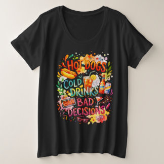 Camiseta Plus Size Cachorros Quentes Más Decisões