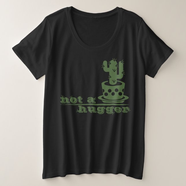 Camiseta Plus Size Cactos não é um cacto engraçado (Frente do Design)