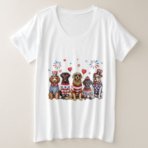 Camiseta Plus Size Cães Patrióticos