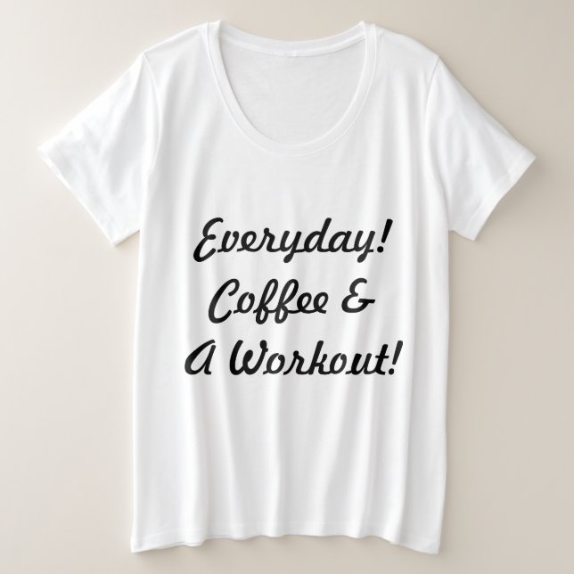 Camiseta Plus Size Café Diário & Treino (Frente do Design)