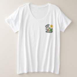 Camiseta Plus Size Café Primeiro, Depois Aventura - Sapo De Divertime