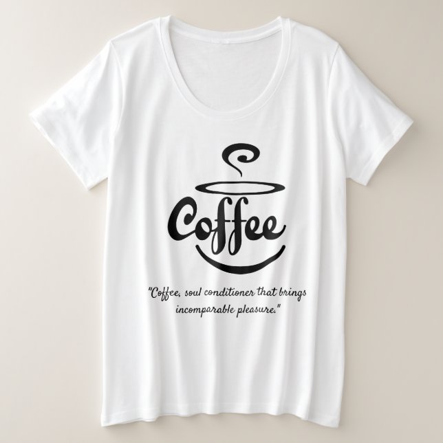 Camiseta Plus Size Café T-Shirt (Frente do Design)