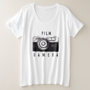 Camiseta Plus Size Camera de cinema T-Shirt