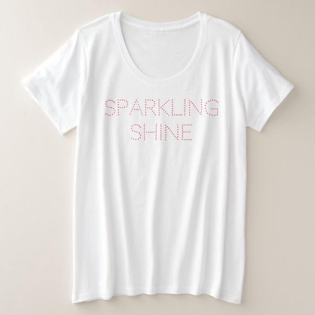 Camiseta Plus Size Camisa-T com brilho espumante (Frente do Design)