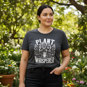 Camiseta Plus Size Camisa-T do Sussuro de Plantas