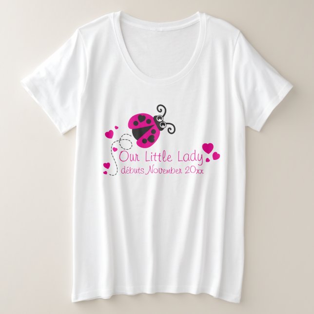 Camiseta Plus Size Camiseta-de-mãe rosa-fofinha-fofinha de senhorita (Frente do Design)