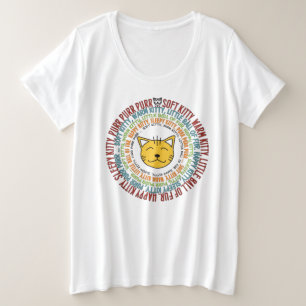 Camiseta Plus Size CANÇÃO MACIA muito bonito do GATINHO em um t-shi