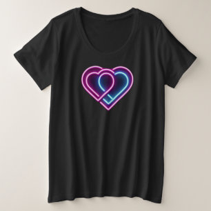 Camiseta Plus Size Caneta Dia de os namorados, cor-de-rosa/azul
