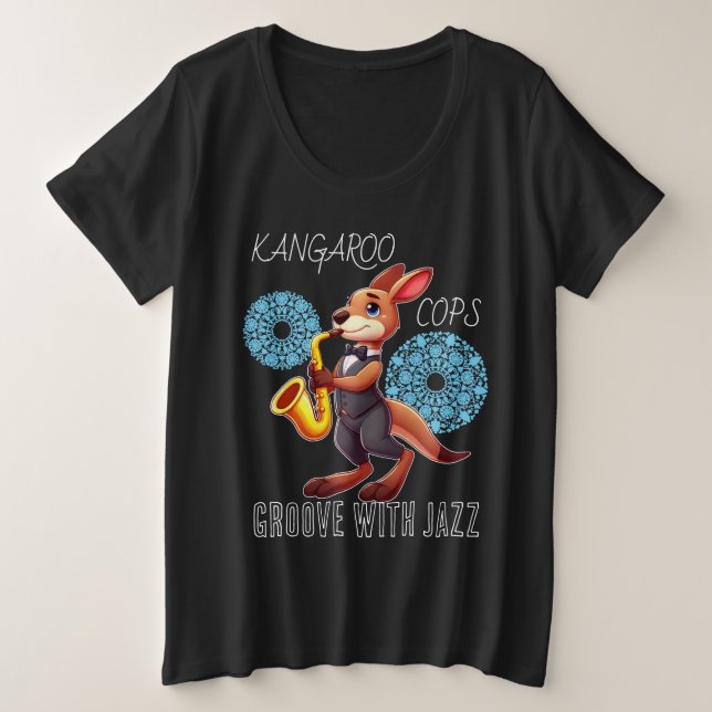 Camiseta Plus Size Canguru engraçado (Frente do Design)