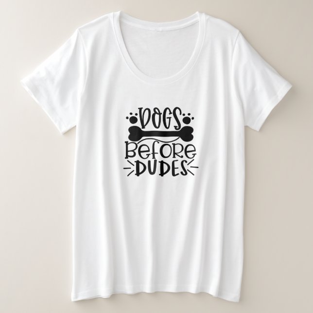 Camiseta Plus Size cão antes de homens (Frente do Design)