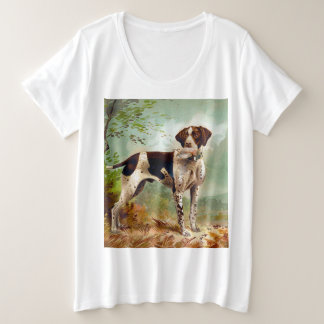 Camiseta Plus Size Cão caçador com pássaro na boca
