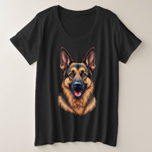 Camiseta Plus Size Cão german shepherd - Amor a Cão Leal e Inteligent