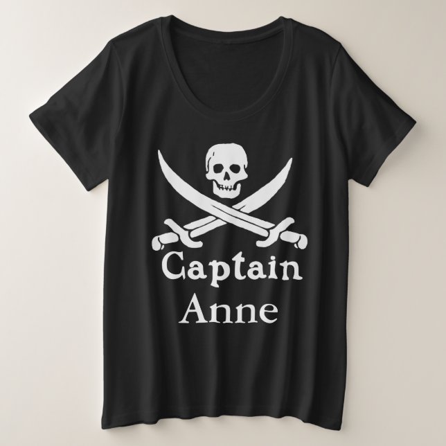Camiseta Plus Size Capitão Pirata Personalizado (Frente do Design)