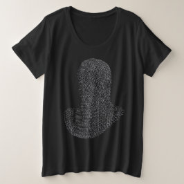Camiseta Plus Size Capuz de Guerreiro de Malha de Aço