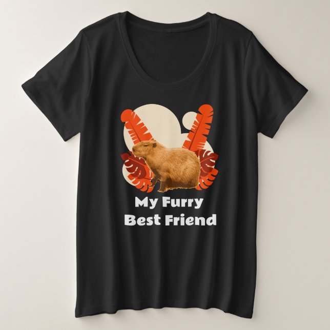 Camiseta Plus Size Capybara Minha Fúria Melhor Amiga (Frente do Design)