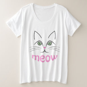 Camiseta Plus Size Cara de gato