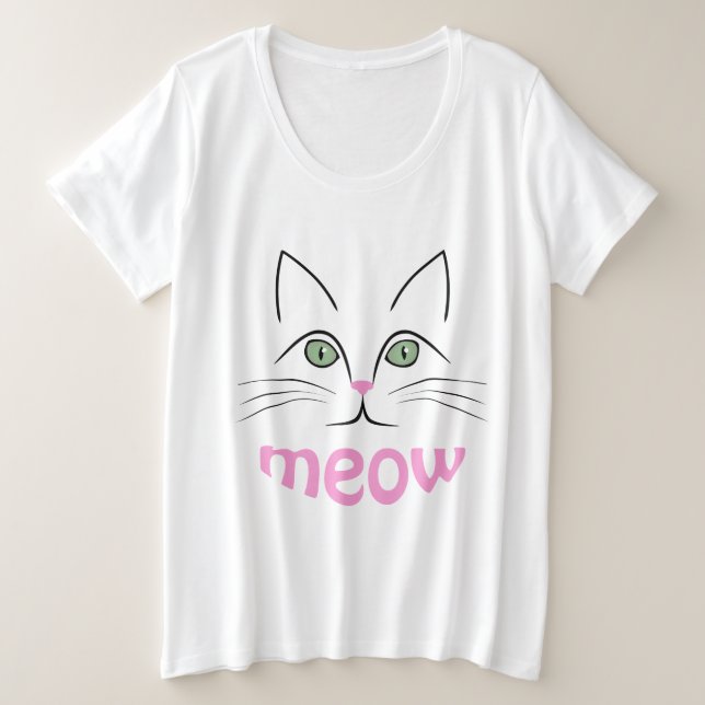 Camiseta Plus Size Cara de gato (Frente do Design)