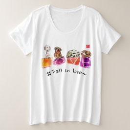 Camiseta Plus Size caricatura de pet Plus Size