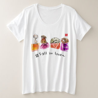 Camiseta Plus Size caricatura de pet Plus Size