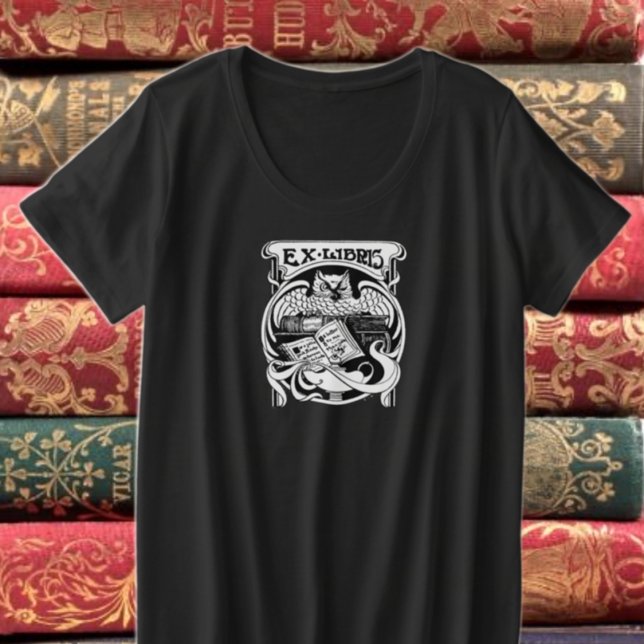 Camiseta Plus Size Cartaz do Owl Ex Libris (Criador carregado)