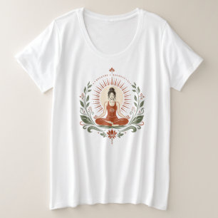 Camiseta Plus Size Cartaz Respirar Equilíbrio Ser Mindfulness