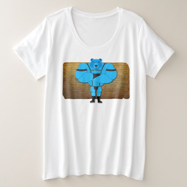 Camiseta Plus Size Cartoon gay do urso SlipperyJoe (Frente do Design)