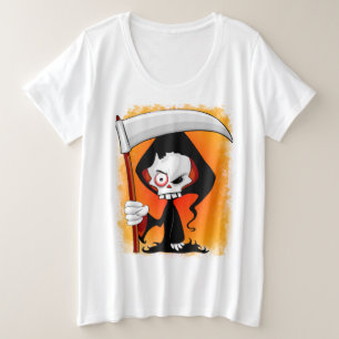 Camiseta Plus Size Cartoon Grim Reaper