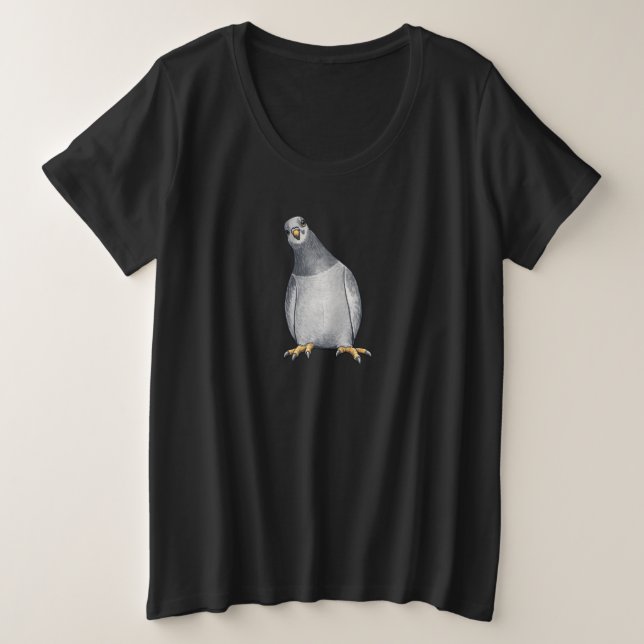 Camiseta Plus Size Cartoon-Stadttaube (Frente do Design)